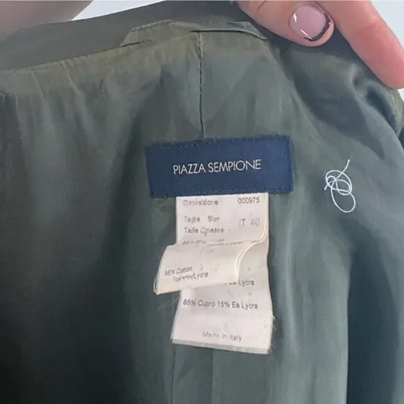 SOLD OUT Piazza Sempione Olive Button Down Long Sleeve Blazer Size IT 40 US 4 - Picture 4 of 4